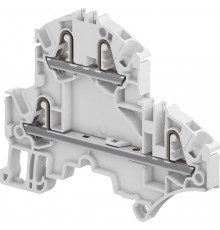 Клемма втычная ZK2,5-D2 - 2 уровня, 2 цепи, серая - 2,5 мм?, 4 зажима  1SNK705210R0000  TE