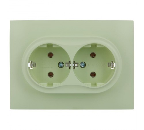 SKANDY Розетка 2-местная с з/к без з/ш 16А сб. SK-R08M мятный  SK-R21-16-K06-F  IEK