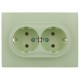 SKANDY Розетка 2-местная с з/к без з/ш 16А сб. SK-R08M мятный  SK-R21-16-K06-F  IEK
