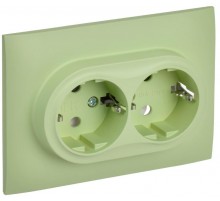 SKANDY Розетка 2-местная с з/к без з/ш 16А сб. SK-R08M мятный  SK-R21-16-K06-F  IEK