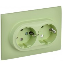 SKANDY Розетка 2-местная с з/к без з/ш 16А сб. SK-R08M мятный  SK-R21-16-K06-F  IEK