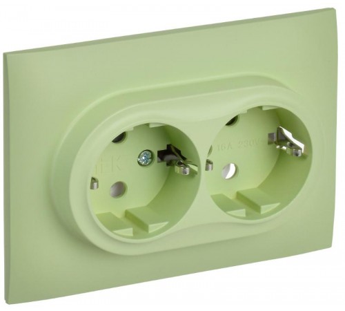 SKANDY Розетка 2-местная с з/к без з/ш 16А сб. SK-R08M мятный  SK-R21-16-K06-F  IEK