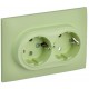 SKANDY Розетка 2-местная с з/к без з/ш 16А сб. SK-R08M мятный  SK-R21-16-K06-F  IEK