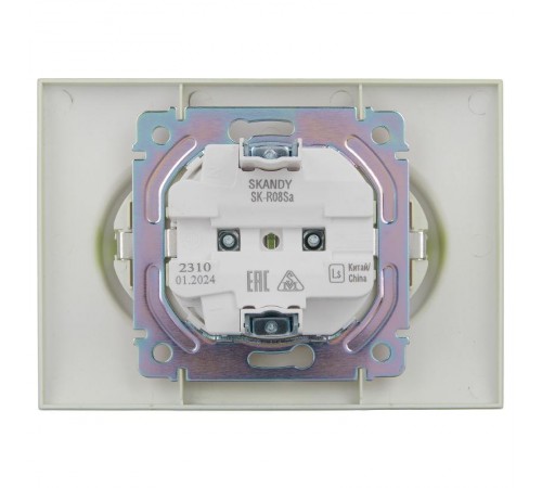SKANDY Розетка 2-местная с з/к без з/ш 16А сб. SK-R08M мятный  SK-R21-16-K06-F  IEK