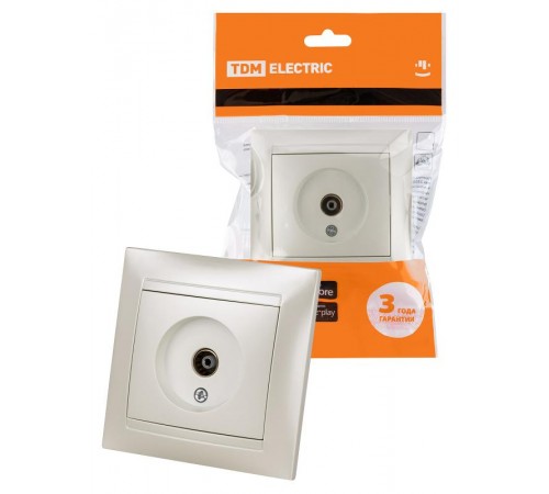 Розетка телевизионная простая (0-2400МГц, "мама") перламутр "Лама"  SQ1815-0817  TDM