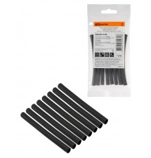 Набор трубок термоусаживаемых, клеевых "Моноцвет, черный 6,4/2,0 "  SQ0548-3205  TDM