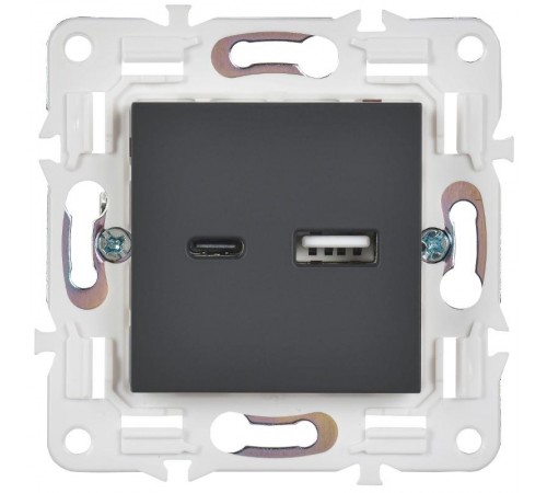 SKANDY Розетка USB A+C 18Вт SK-R13G графит   SK-U22-018-K53  IEK
