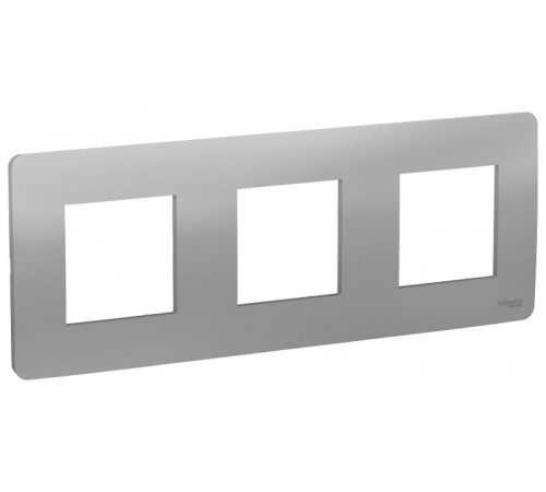 Unica Studio Алюминий Рамка 3-ая  NU200630  Schneider Electric