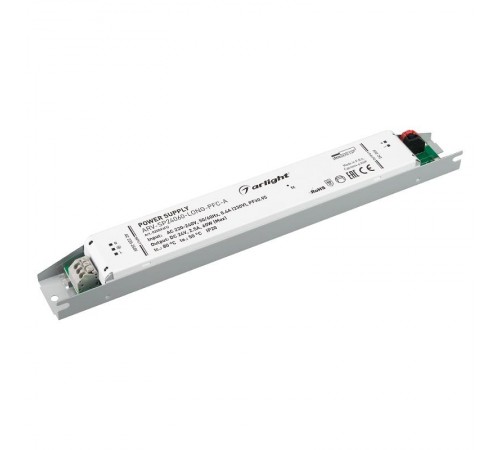 Блок питания ARV-SP24060-LONG-PFC-A (24V, 2.5A, 60W) (Arlight, IP20 Металл, 5 лет)  025594(1)  Arlight