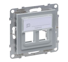 SUNO Адаптер двойной для разъемов Keystone. Цвет "Алюминий"  721345  Legrand