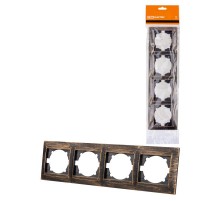 Рамка 4-х постовая горизонтальная старинная бронза "Лама"  SQ1815-0778  TDM