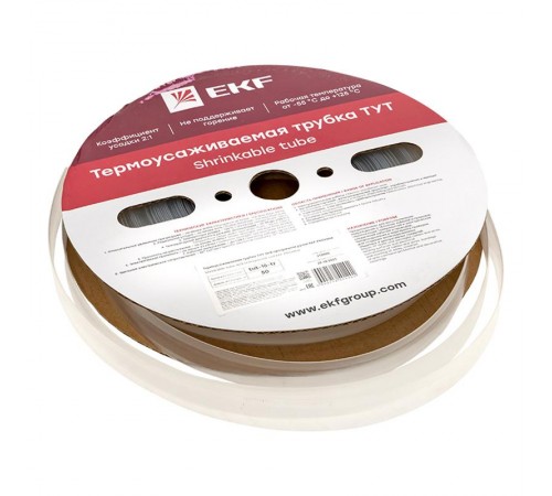 Термоусаживаемая трубка ТУТ 16/8 прозрачная рулон PROxima  tut-16-tr  EKF