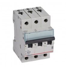 Выключатель автоматический трехполюсный TX3 6000 20А B 10кА  403889  Legrand