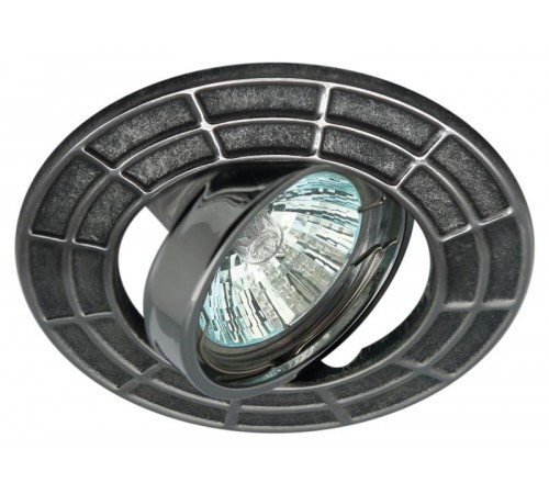 Светильник встраиваемый ST+E1660:E17967A CH/SS штампованный поворотный MR16,12V/220V, 50W сатин серебро/хром  Б0036493  ЭРА