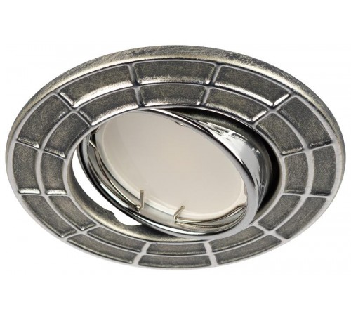 Светильник встраиваемый ST+E1660:E17967A CH/SS штампованный поворотный MR16,12V/220V, 50W сатин серебро/хром  Б0036493  ЭРА