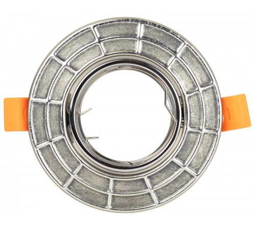 Светильник встраиваемый ST+E1660:E17967A CH/SS штампованный поворотный MR16,12V/220V, 50W сатин серебро/хром  Б0036493  ЭРА