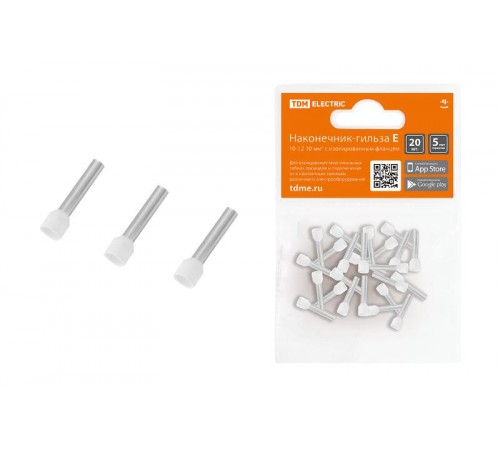 Наконечник-гильза Е7508 0,75мм2 с изолированным фланцем (20шт)  SQ0568-0045  TDM