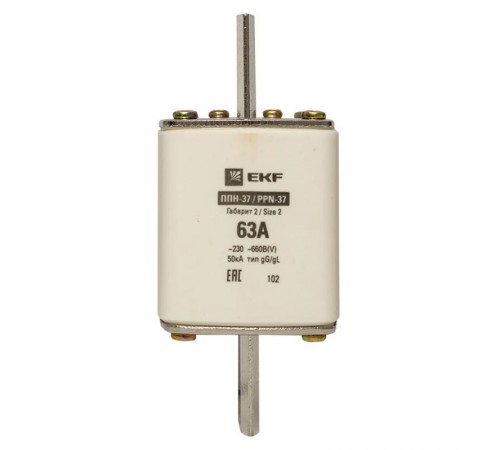Плавкая вставка ППН-37 400/63А габарит 2  fus-37/400/63  EKF