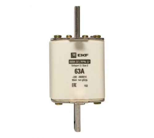 Плавкая вставка ППН-37 400/63А габарит 2  fus-37/400/63  EKF
