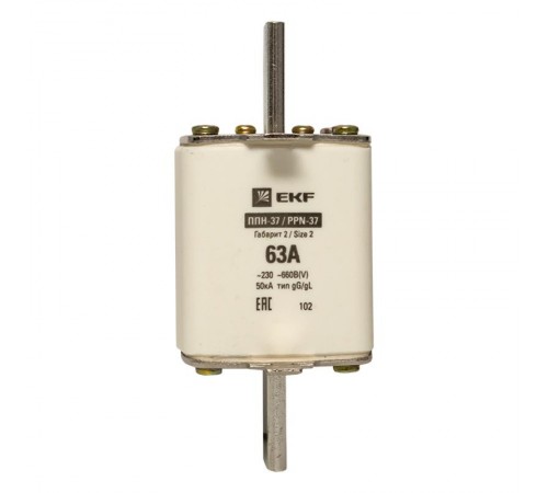 Плавкая вставка ППН-37 400/63А габарит 2  fus-37/400/63  EKF