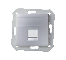 Simon 82 Адаптер со шторками на 1 коннектор UTP (RJ45), FTP (RJ45), RJ12, AMP, S82,82N, алюминий  82005-33  Simon