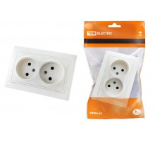 Розетка двойная 2П 10А 250В белая "Таймыр"   SQ1814-0013  TDM