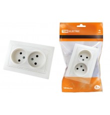 Розетка двойная 2П 10А 250В белая "Таймыр"   SQ1814-0013  TDM