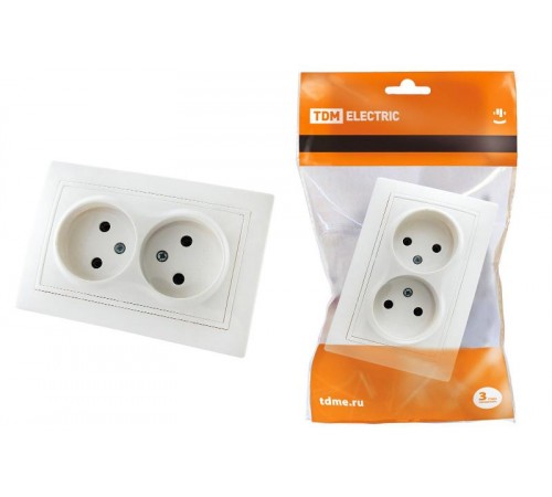 Розетка двойная 2П 10А 250В белая "Таймыр"   SQ1814-0013  TDM