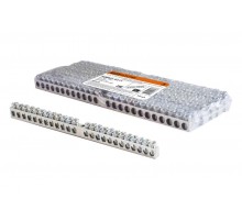 Шина "N" нулевая 6х9мм 24/1 (24 группы/крепеж по центру) никелированная  SQ0801-0311  TDM