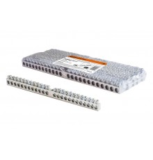 Шина "N" нулевая 6х9мм 24/1 (24 группы/крепеж по центру) никелированная  SQ0801-0311  TDM