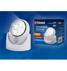 Светильник светодиодный накладной ULK-N21 SENSOR WHITE LED с датчиком движения на батарейках 4АА белый  UL-00002915  Uniel