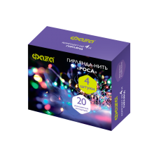 Комплект гирлянд декоративных, питание от ЭП  DC-G05-20MS4, комплект 4 шт., мульти., 20 LED, 2xCR2032, IP20           .5048058  ФАZА