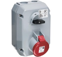 Розетка металл. с выключателем и механической блокировкой 316MM6, 16A, 3P+E, IP44, 6ч  2CMA167975R1000  ABB