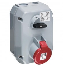 Розетка металл. с выключателем и механической блокировкой 316MM6, 16A, 3P+E, IP44, 6ч  2CMA167975R1000  ABB