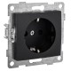Bravo Розетка 1-ой с/з с з/ш, СУ , 16А, 250В, графит  С10Р4-010  GUSI Electric