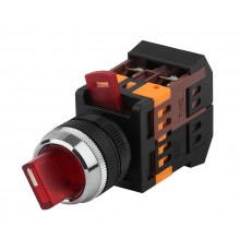 Переключатель АNСLR-22-3  на 3 фикс.полож.красный неон/240В I-O 1з+1р (10/400/3200)  Б0045682  ЭРА