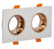 Светильник точечный  4108 встр. поворотн. 2хGU10 белый/зол. пласт.  LT-UVB0-4108-GU10-2-K22  IEK