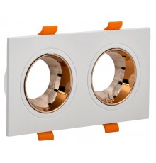 Светильник точечный  4108 встр. поворотн. 2хGU10 белый/зол. пласт.  LT-UVB0-4108-GU10-2-K22  IEK