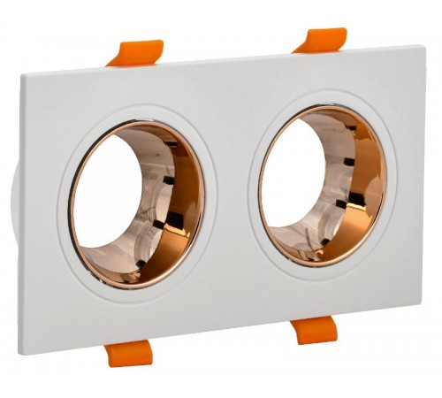 Светильник точечный  4108 встр. поворотн. 2хGU10 белый/зол. пласт.  LT-UVB0-4108-GU10-2-K22  IEK