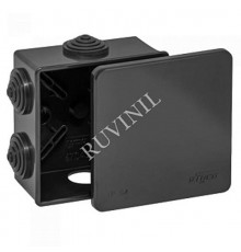 Коробка распределительная для о/п 85х85х40мм 6вводов IP54 (черная) УХЛ1  67040Ч  Рувинил