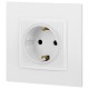 Розетка Elegance 14-2102-01М с заземлением со шторками, 16А-250В, белый матовый  Б0065804  ЭРА