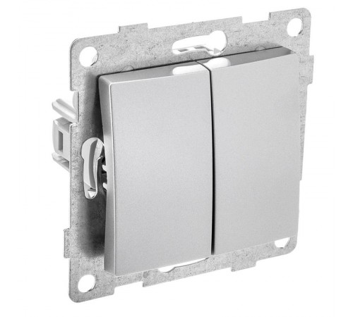 Bravo Выключатель 2кл., СУ , 10А, 250В, серебро  С10В2-004  GUSI Electric