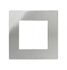 Simon 27 Рамка универсальная, 1 пост, (+суппорт, +шестигранник), 100*100мм, IP44, IK07, Scudo, хром  2705610-124  Simon