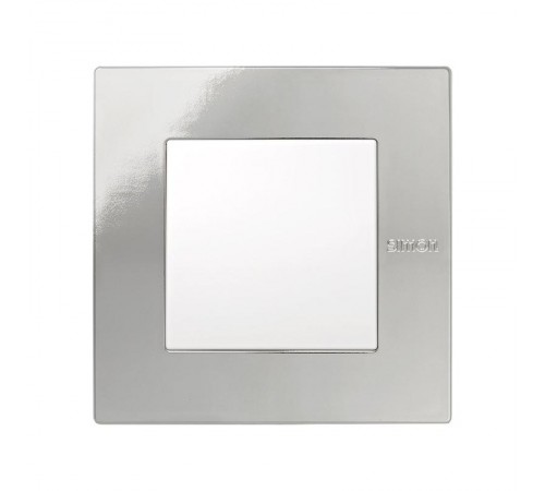 Simon 27 Рамка универсальная, 1 пост, (+суппорт, +шестигранник), 100*100мм, IP44, IK07, Scudo, хром  2705610-124  Simon