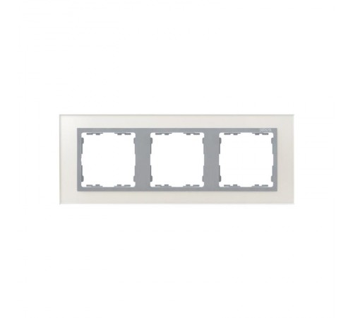 Simon 82 Рамка декоративная, 3 поста, S82 Nature, Стекло, серебро-алюминий  82937-62  Simon