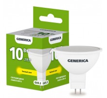 Лампа светодиодная MR16 софит 10Вт 230В 3000К GU5.3   LL-MR16-10-230-30-GU5-G  GENERICA