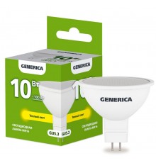 Лампа светодиодная MR16 софит 10Вт 230В 3000К GU5.3   LL-MR16-10-230-30-GU5-G  GENERICA