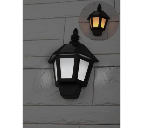 ERAFS08-36 Фасадный светильник Фонарь,2 режима(огонь,холодный свет),на солн. бат.,40LED,7lm  Б0044250  ЭРА