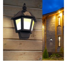 ERAFS08-36 Фасадный светильник Фонарь,2 режима(огонь,холодный свет),на солн. бат.,40LED,7lm  Б0044250  ЭРА