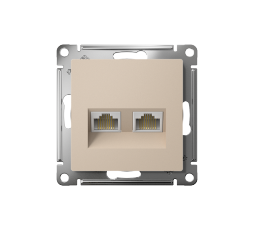 AtlasDesign Песочный Розетка 2-ая компьютерная RJ45+RJ45, кат.5E, механизм  ATN001285  SE
